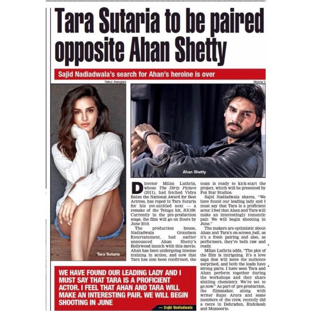 Ahan Shetty with Tara Sutaria