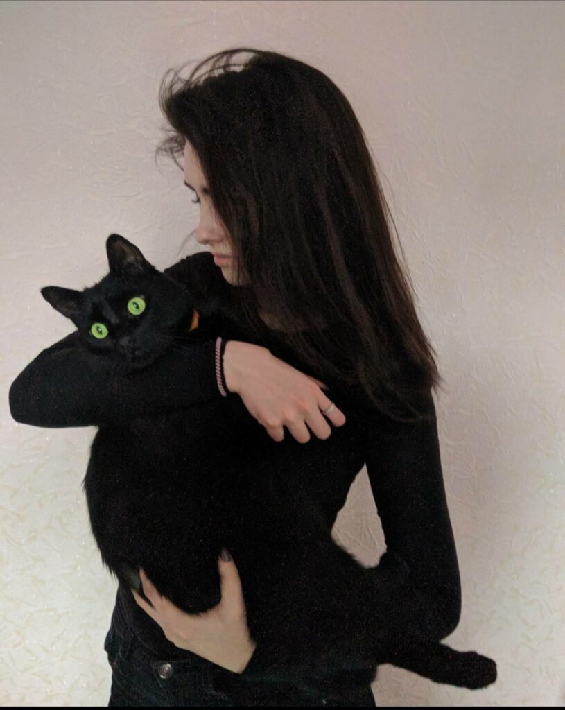 Anastasiia with cat